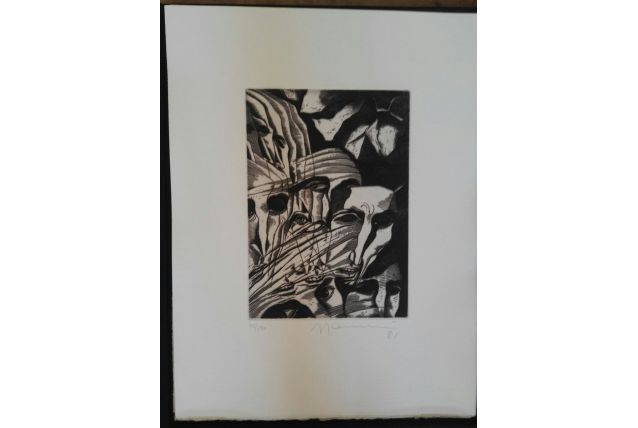 Gravure signée, numérotée, Giovanni Giannini pour Edgar Poe