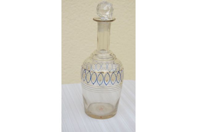 Carafe émaillée - Motifs ovales bleus