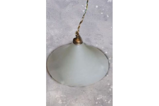 Lustre en verre dépolit vintage 