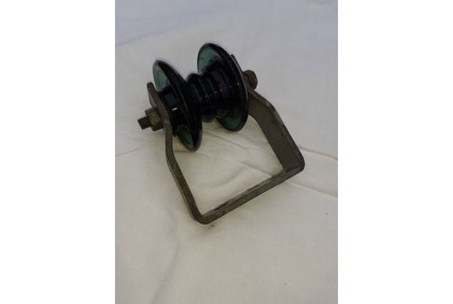 RARE! ISOLATEUR EDF EN VERRE + SUPPORT METAL