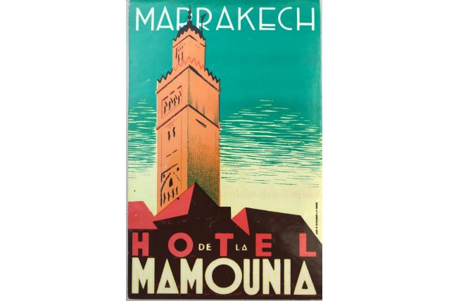 RARE ! Etiquette bagage "Hotel Mamounia Marrakech" Originale