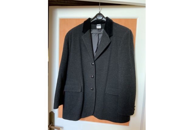 VESTE LAINAGE GRISE col marron