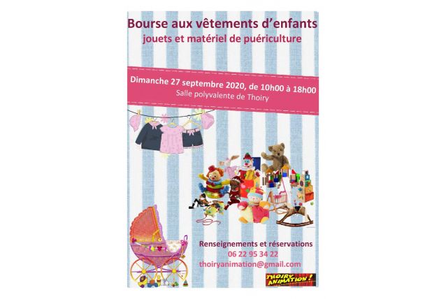 Bourse vêtements enfant, jouets et matériel Puériculture
