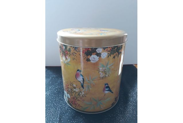  BOITE MÉTALLIQUE OISEAUX STYLE JAPONAIS