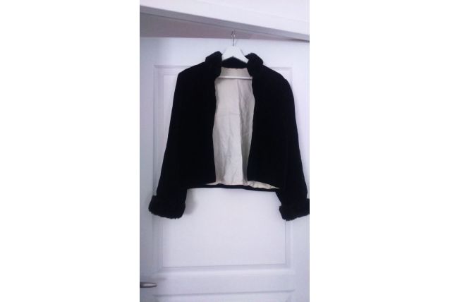 Veste chic velour bordée fausse fourrure '50/60