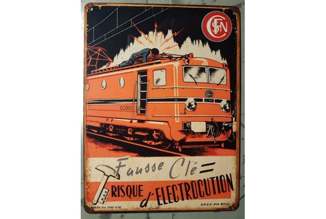 Plaque métal vintage Train