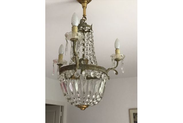 lustre bronze et pampille