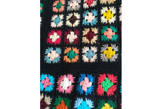 Plaid carré afghan 70s