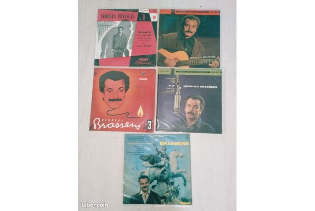 5 disques vinyls Geroges Brassens