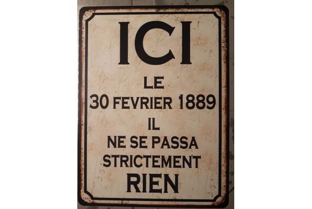 Plaque métal vintage ICI