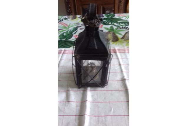 lanterne de chef de gare   métal fin 19e vitrée