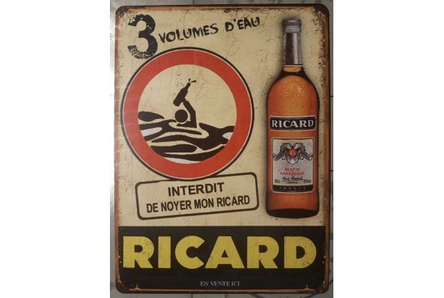 Plaque métal Ricard Noyé 