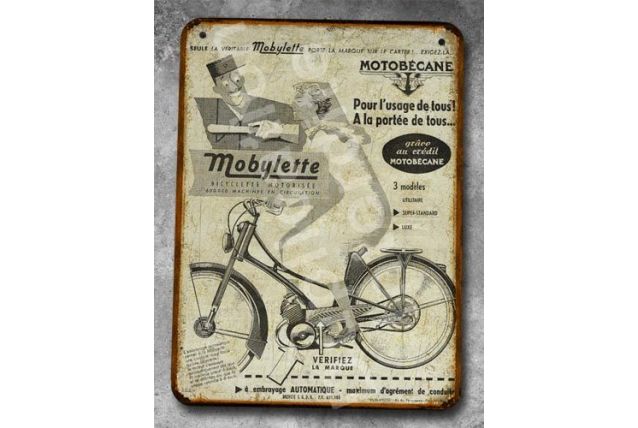 Plaque métal Motobécane Mobylette 