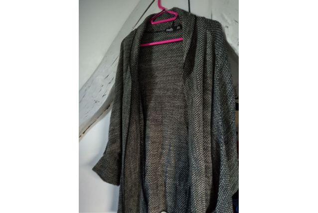 Gilet veste col chandail en maille noire oversize XL