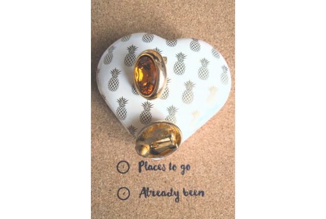 boucles d'oreilles à clip BO dorées et ambre 