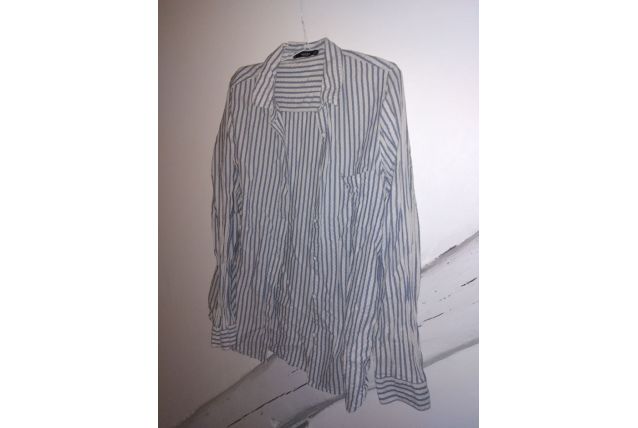 chemise a rayures bleues ciel blanches Femme taille 38