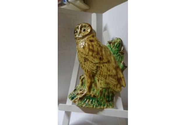 sculture chouette  effraie en bois