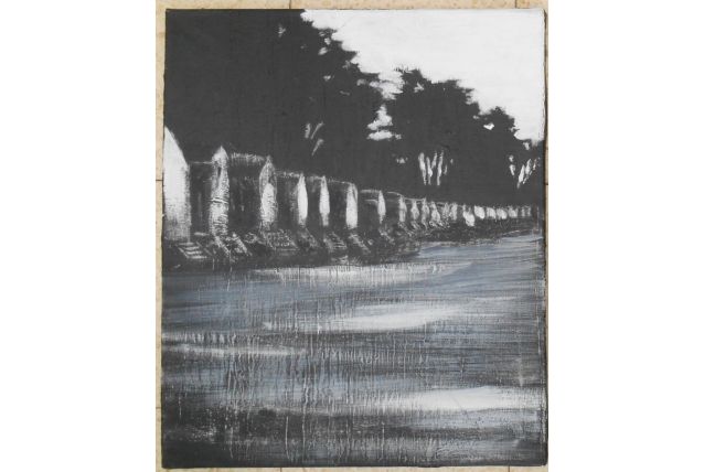 paysage acrylique sur toile bord de mer