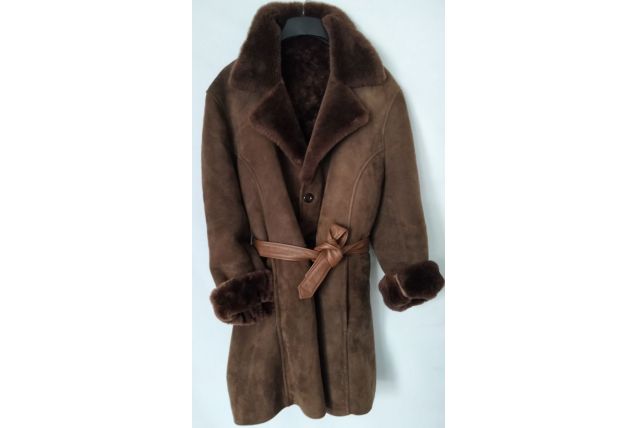 Peau lainée véritable L mouton retourné Shearling marron vin