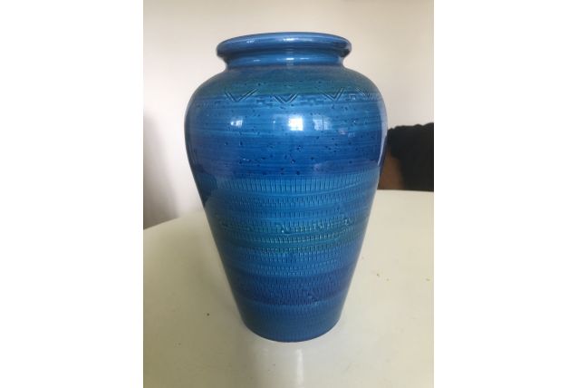 Vase bleu Aldo Londi pour Bitossi