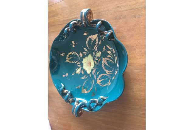 Coupelle verte et doree