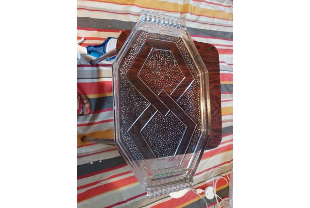 Plateau en verre art déco 