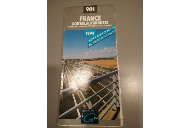 Carte IGN 901 France Routes Autoroutes 1994