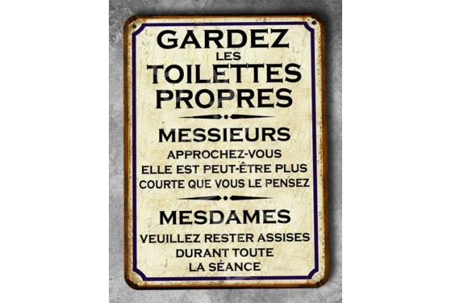 Plaque métal Toilettes