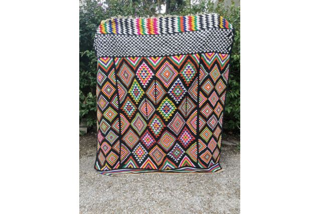 Grand tapis berbère multicolore vintage