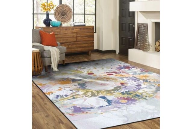 Tapis moderne fleuri