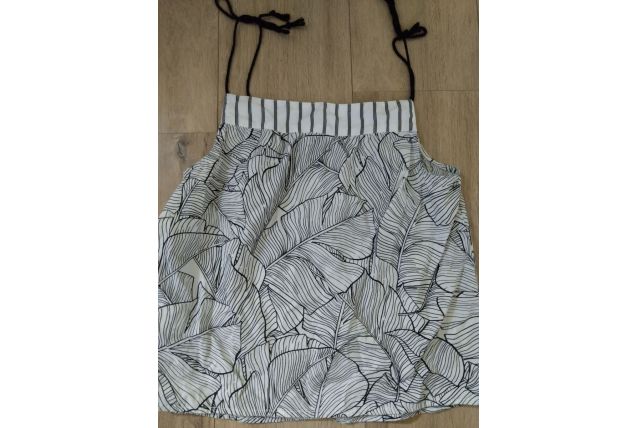 Haut débardeur top a fines bretelles noir et blanc femme 38