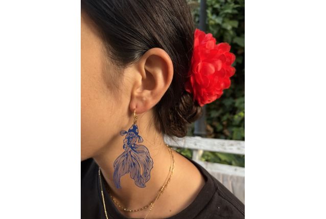 Boucles d'oreille Poisson Bleu