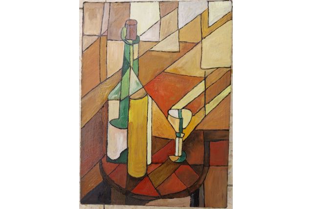 Nature morte à la bouteille et au verre