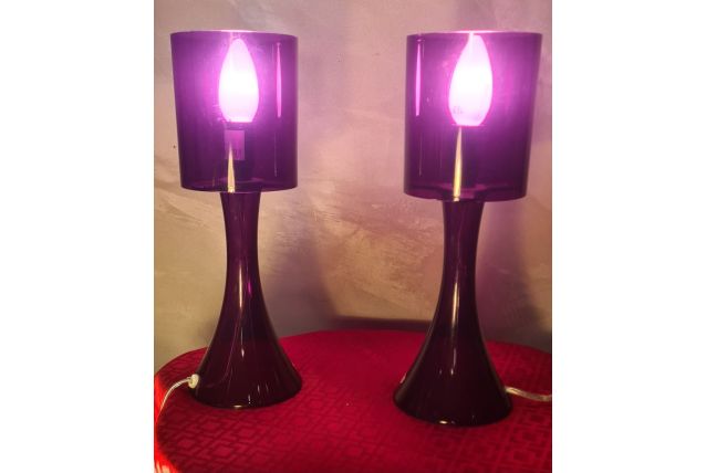 Paire De Lampes d'ambiance Vintage Incidence années 70 en pl