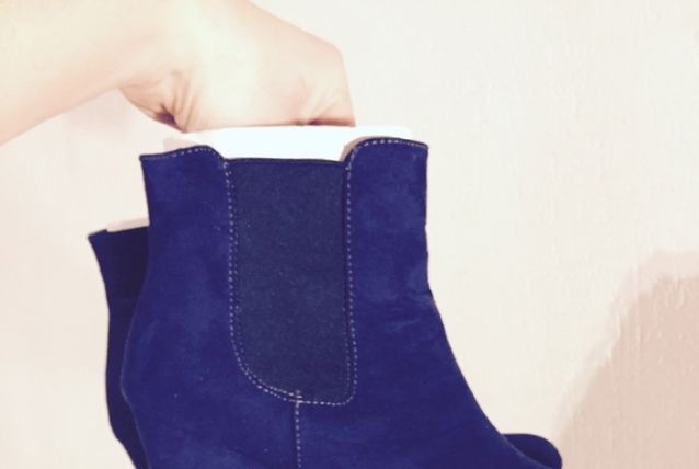 Bottines suédine bleu électrique