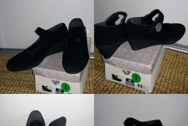 Escarpins noir à talons compensés