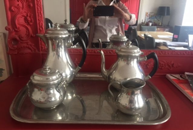 service café et thé en étain
