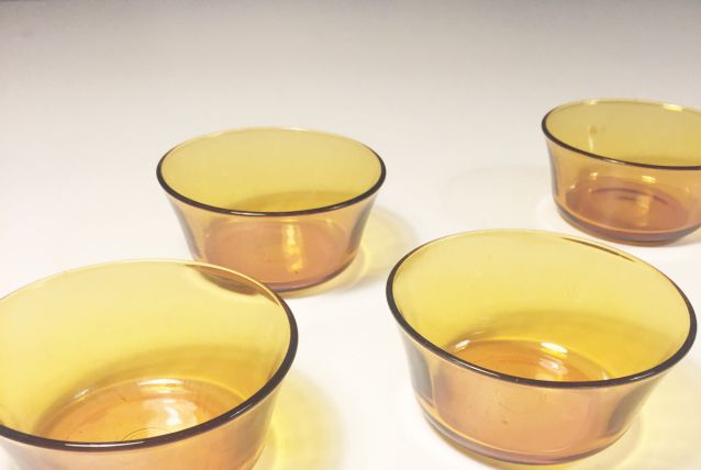 Coupelle vintage années 70 verre fumé