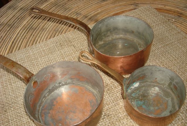 Cuivre ancien sautoir et casserolle