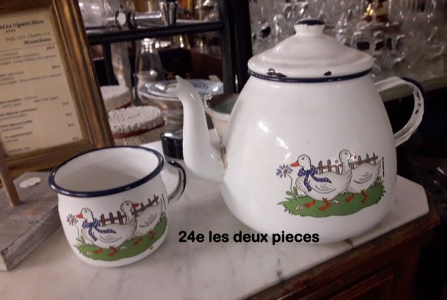 duo tasse et pot café emaillé