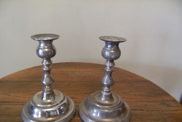 paire chandelier fer blanc