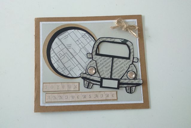 Carte anniversaire voiture