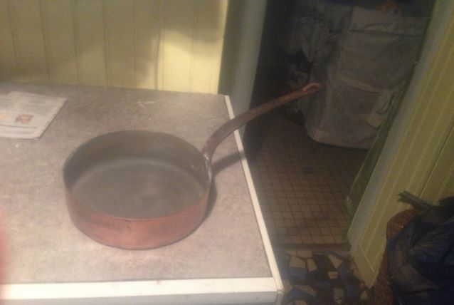 sauteuse en cuivre etame