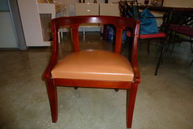 FAUTEUIL BOIS ET CUIR