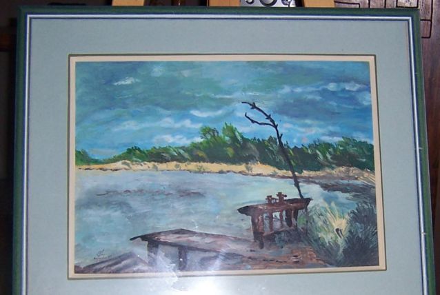 Tableau - Huile encadrée sous verre