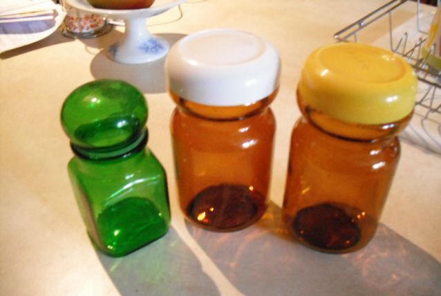 bocaux marrons vintage