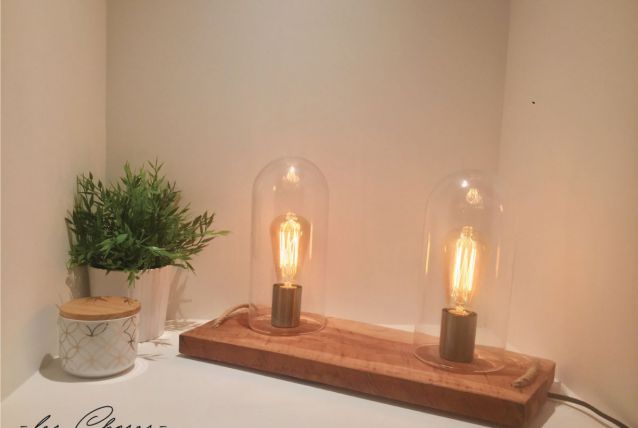 Double cloche (bois et verre)