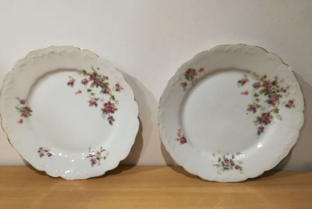 12 assiettes à dessert en porcelaine  fin 19 ème