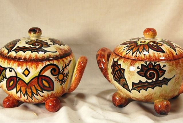 fouillen lot de 2 GROS sucriers signés