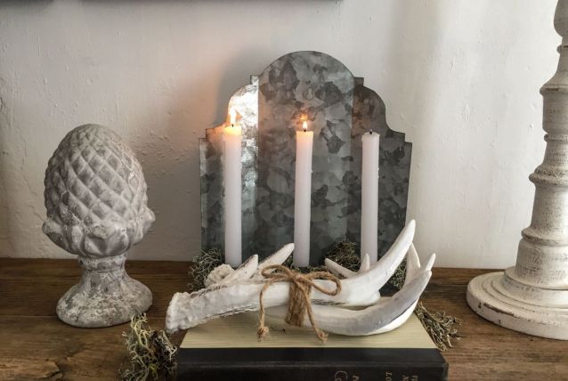 Porte chandelles zinc 